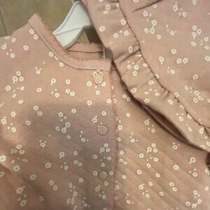 NWT Floral THREADS 4 Piece Set Girl Cardigan, Jogger, Bodysuit and Bonnet Pink